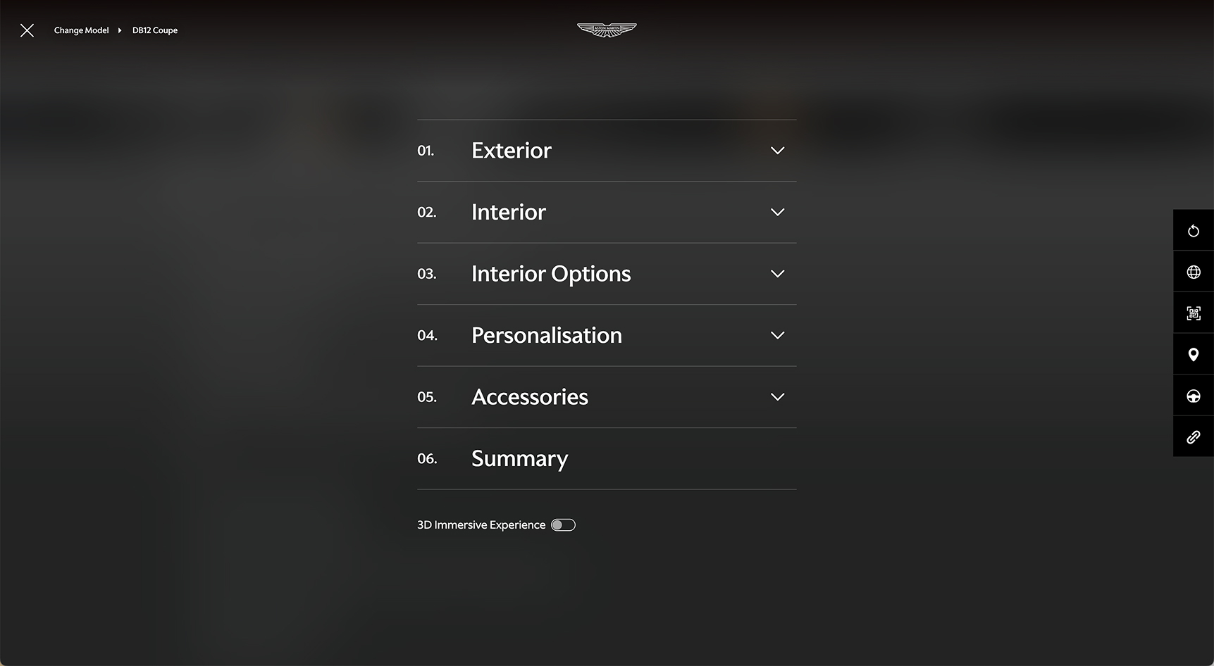 Aston Martin VP Menu 01 Aston Martin VP Menu 01